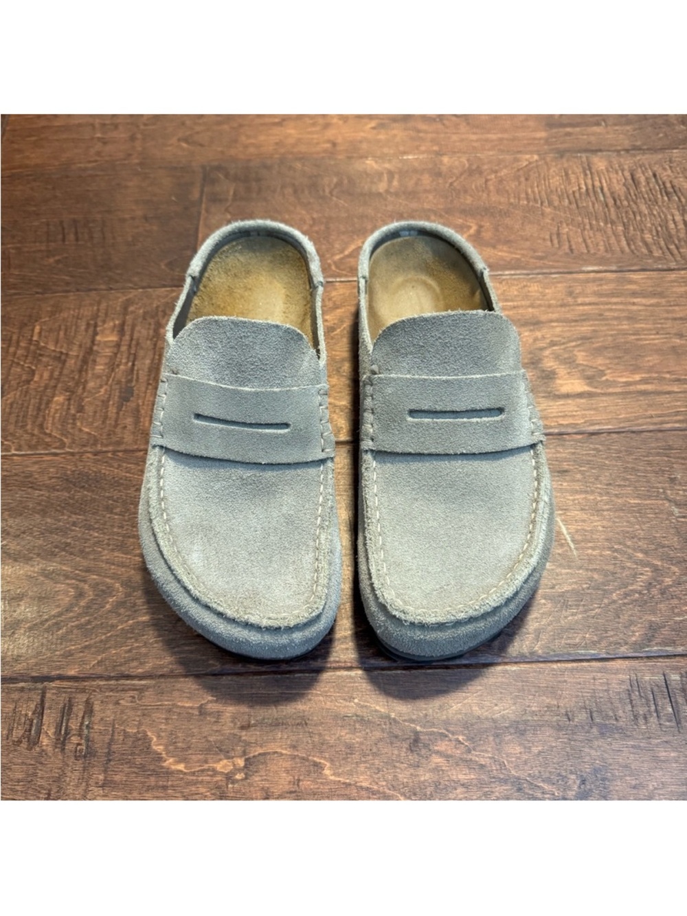 Birkenstock Naples Wrapped Suede clog taupe moccasin slip-on size 38
